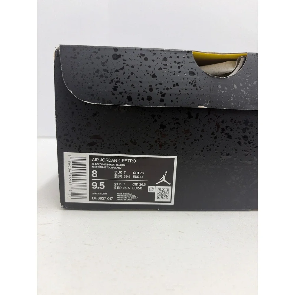 Jordan 4 Retro Thunder Black Tour Yellow Mens Basketball Shoes DH6927-017 US 8